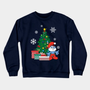 Papa Smurf Around The Christmas Tree Crewneck Sweatshirt